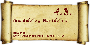 Andaházy Marióra névjegykártya